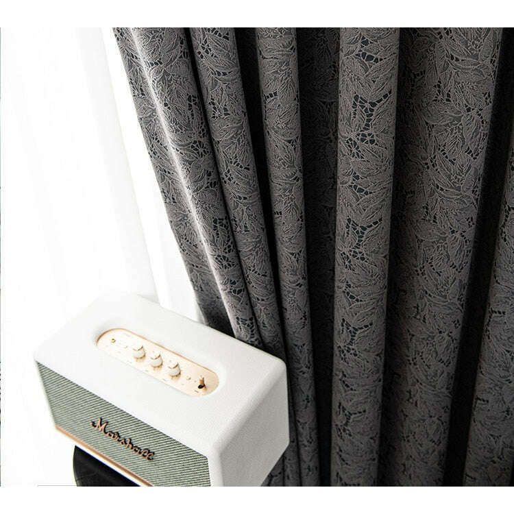 T.B. London Literary Lace Blackout Curtains - Steel Blue,Polyester Jacquard Curtain,Discover Curtains