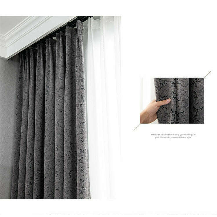 T.B. London Literary Lace Blackout Curtains - Steel Blue,Polyester Jacquard Curtain,Discover Curtains