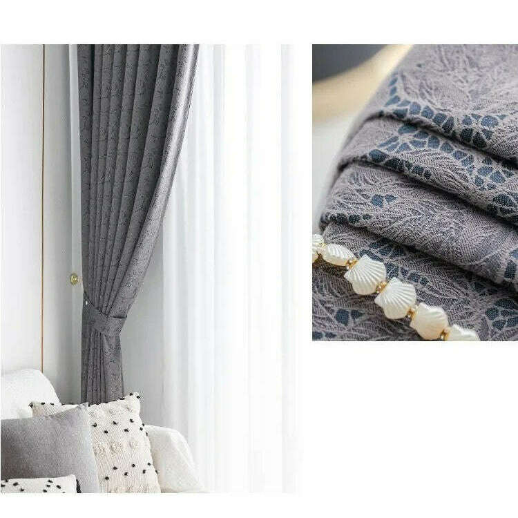 T.B. London Literary Lace Blackout Curtains - Steel Blue,Polyester Jacquard Curtain,Discover Curtains