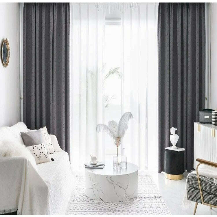 T.B. London Literary Lace Blackout Curtains - Steel Blue,Polyester Jacquard Curtain,Discover Curtains
