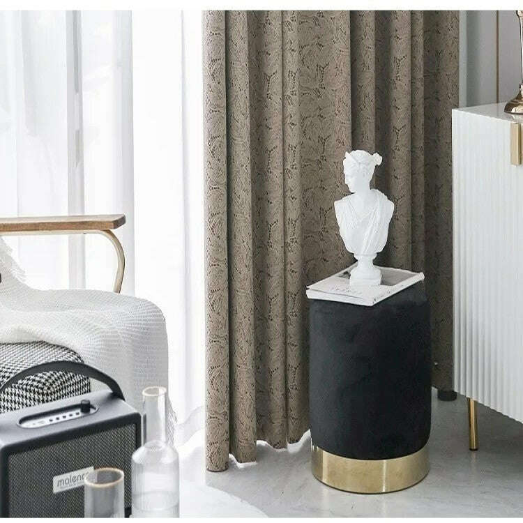 T.B. London Literary Lace Blackout Curtains - Tan,Polyester Jacquard Curtain,Discover Curtains