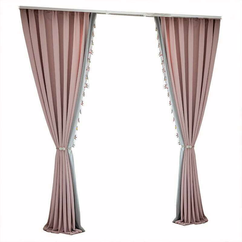 T.B. London Pink-Gray Pony Lace Curtain,Linen Curtains,Discover Curtains