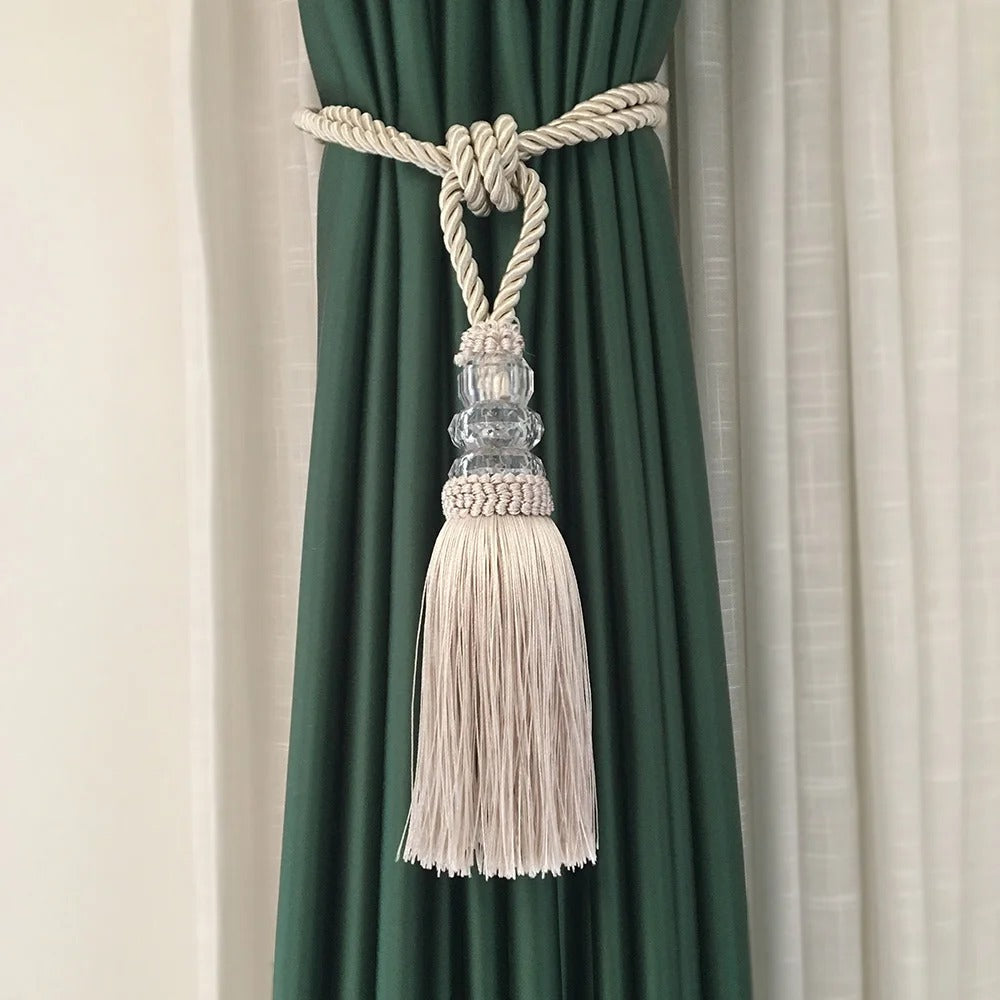 Kara Hanging Crystal Ball Tassel TieBack,Curtain Accessories,Discover Curtains