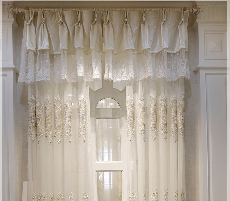 Annapolis Elegant Sheer Tier Valance - Pearl white