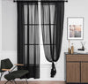 Jason Plain Sheer Curtain - Black