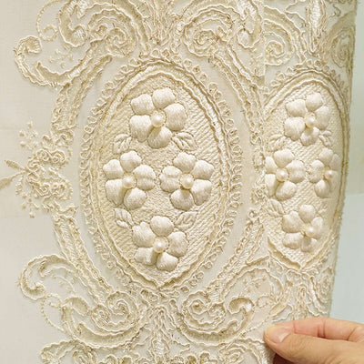 Annapolis French Designer Velvet Fringe Curtain - Red and Yellow