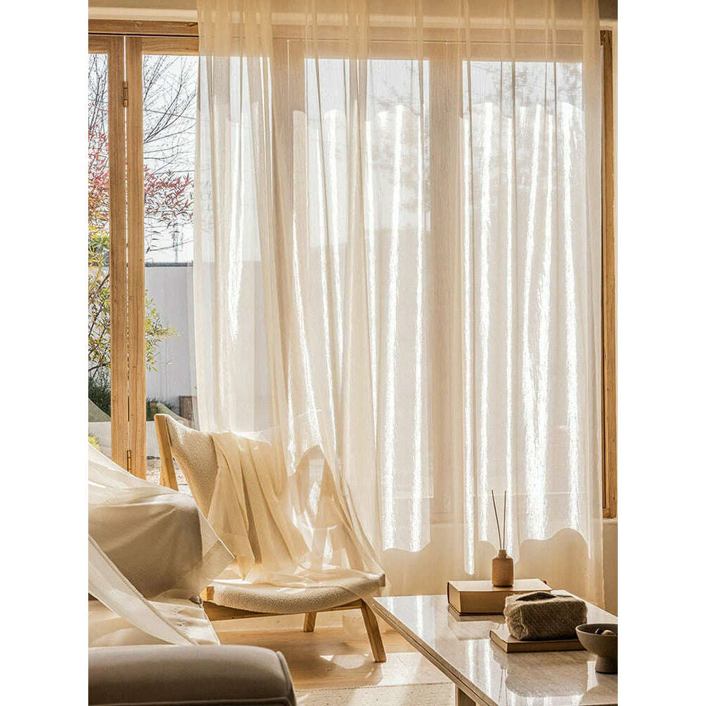 Annapolis Sheer Curtain With Subtle Gold Shimmer - Beige