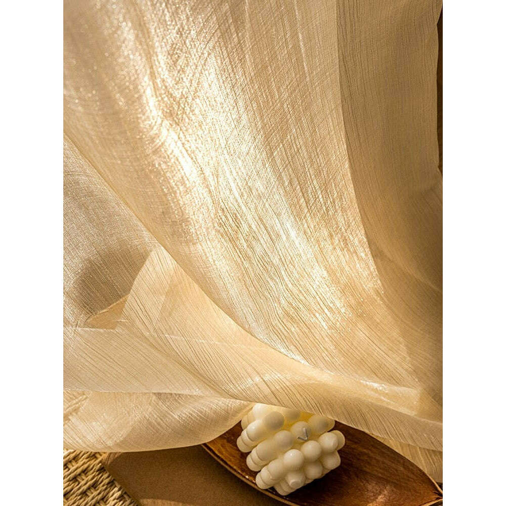 Annapolis Sheer Curtain With Subtle Gold Shimmer - Beige