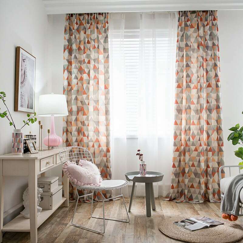 Astor Rideaux Warm Geometric Print Design Curtains