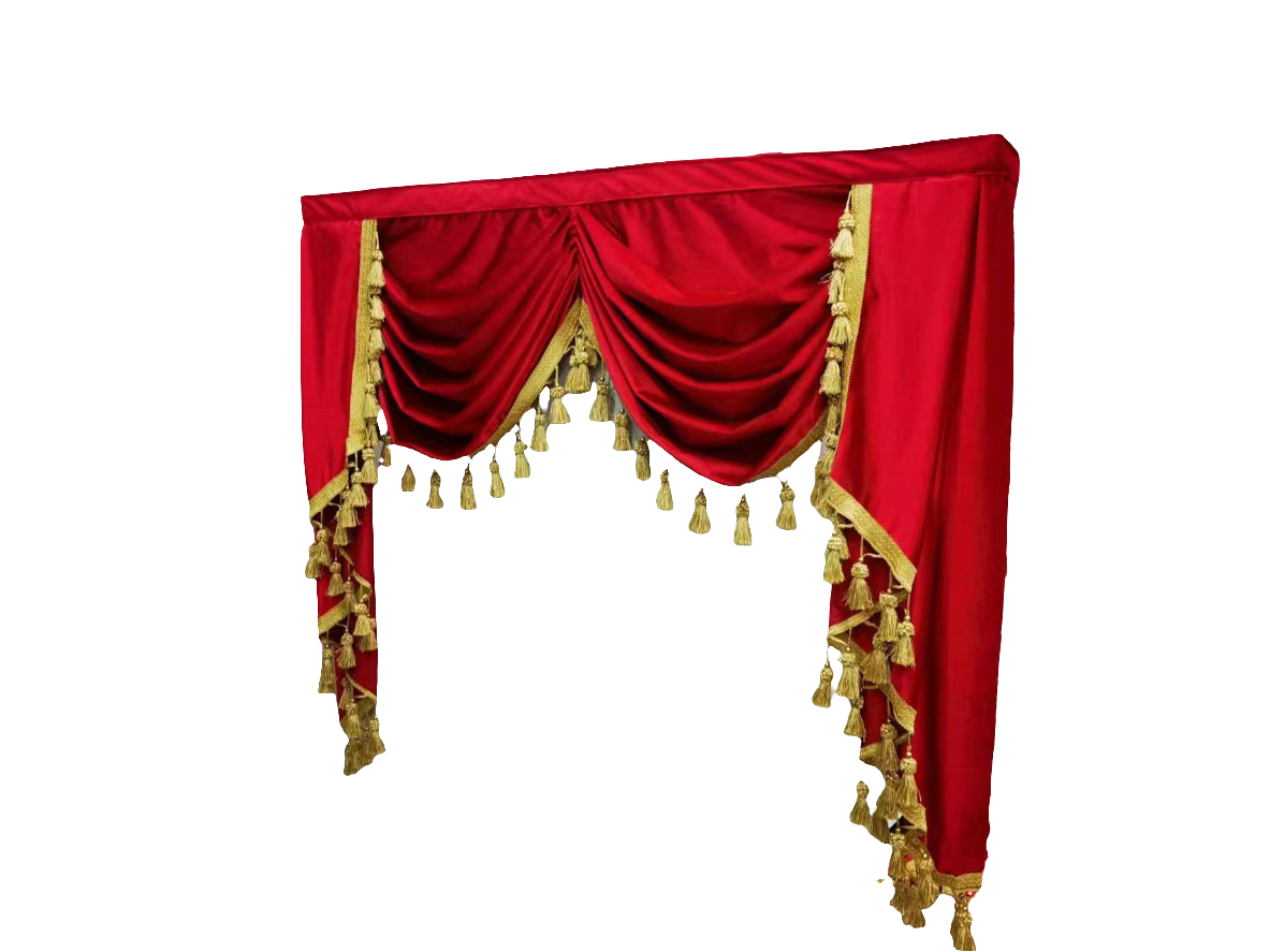 Mila Classic Plain Velvet Valance - Red with gold tassel – Discover ...