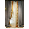 Brittany Luxury Royal Lace Designer Velvet Curtain - Gray & Orange