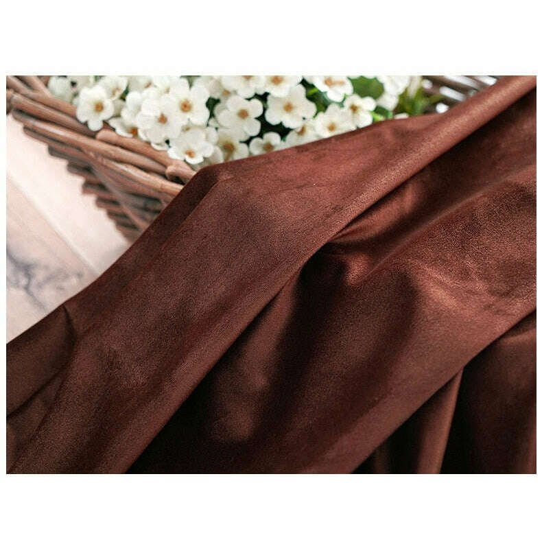 Brittany Velvet Plain Curtains - Brown