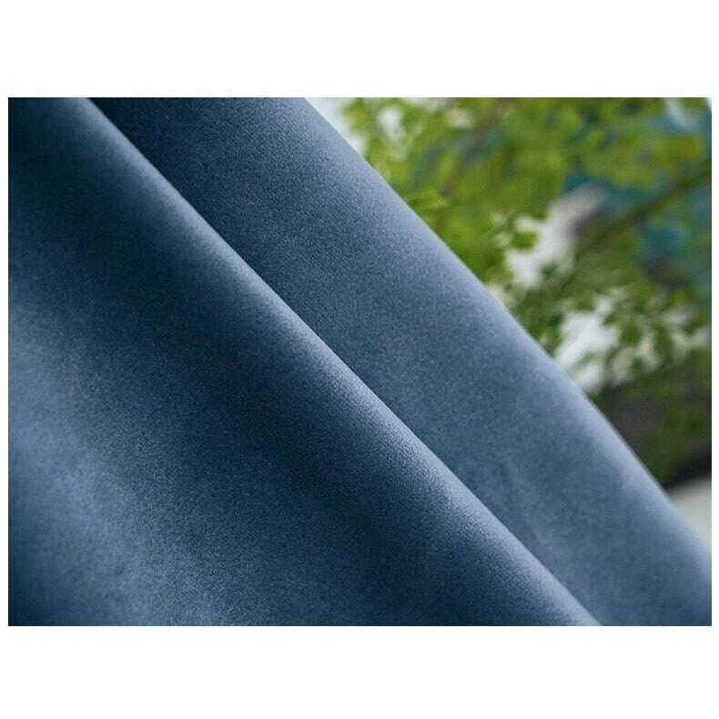 Brittany Velvet Plain Curtains - Haze Blue