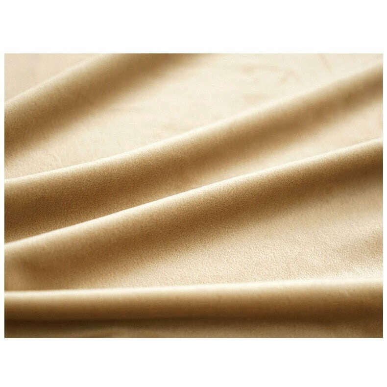 Brittany Velvet Plain Curtains - Ivory / Beige