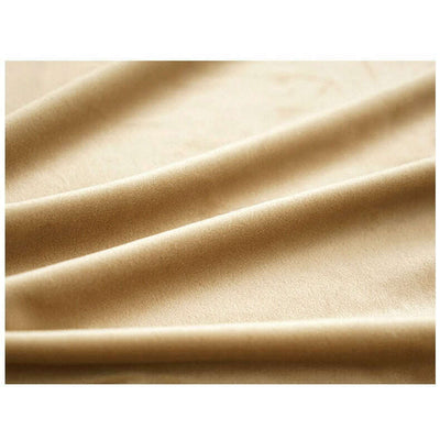 Brittany Velvet Plain Curtains - Ivory / Beige