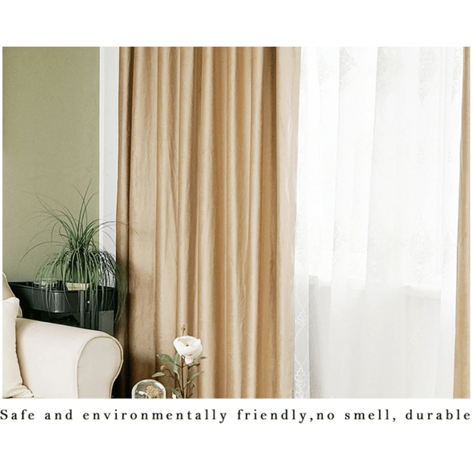 Brittany Velvet Plain Curtains - Ivory / Beige Swatch