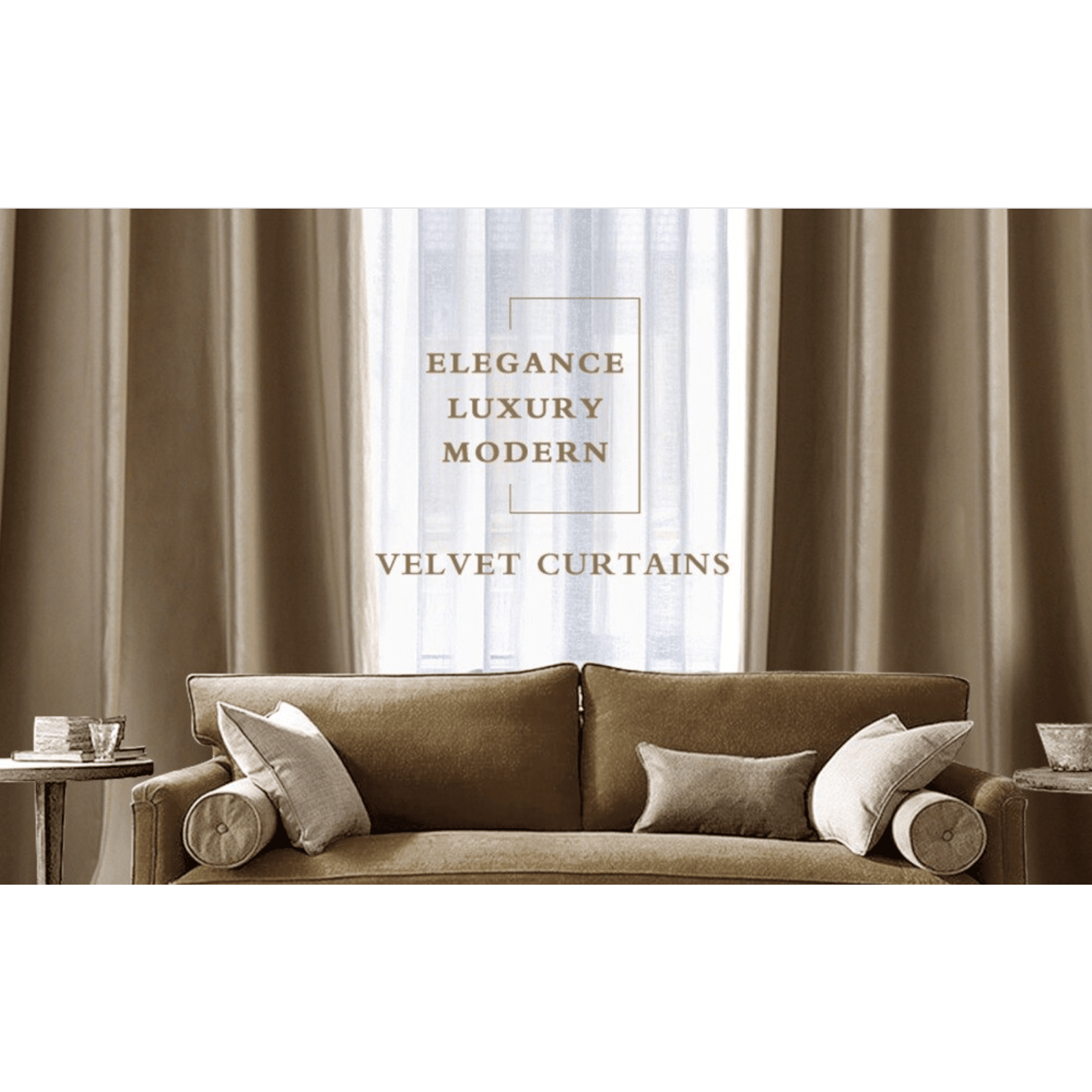 Brittany Velvet Plain Curtains - Taupe