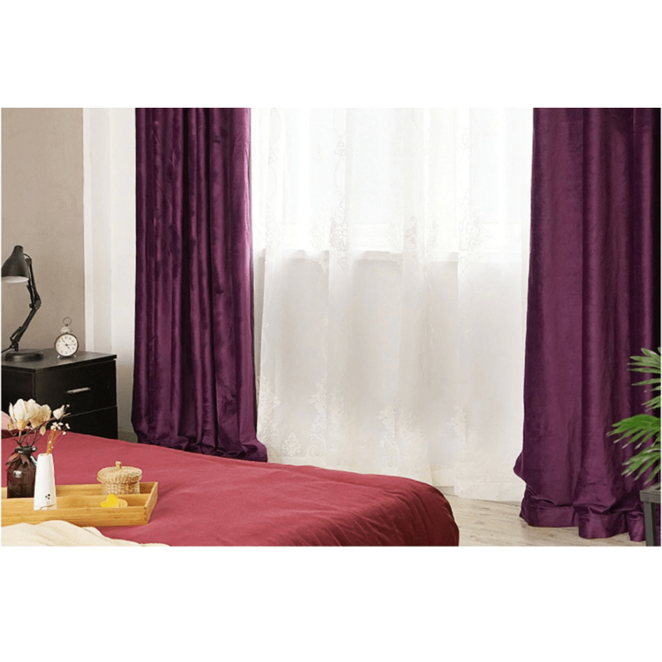 Brittany Velvet Plain Curtains  - Violet,Velvet Curtains,Discover Curtains