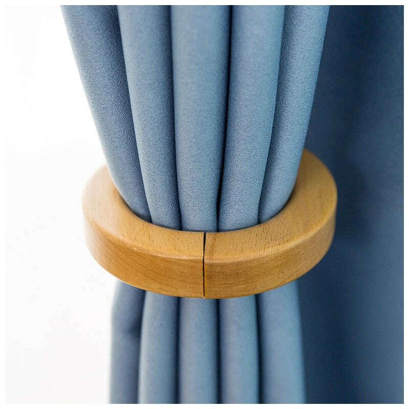 Curtain Magnetic Wood Round Ring Tieback