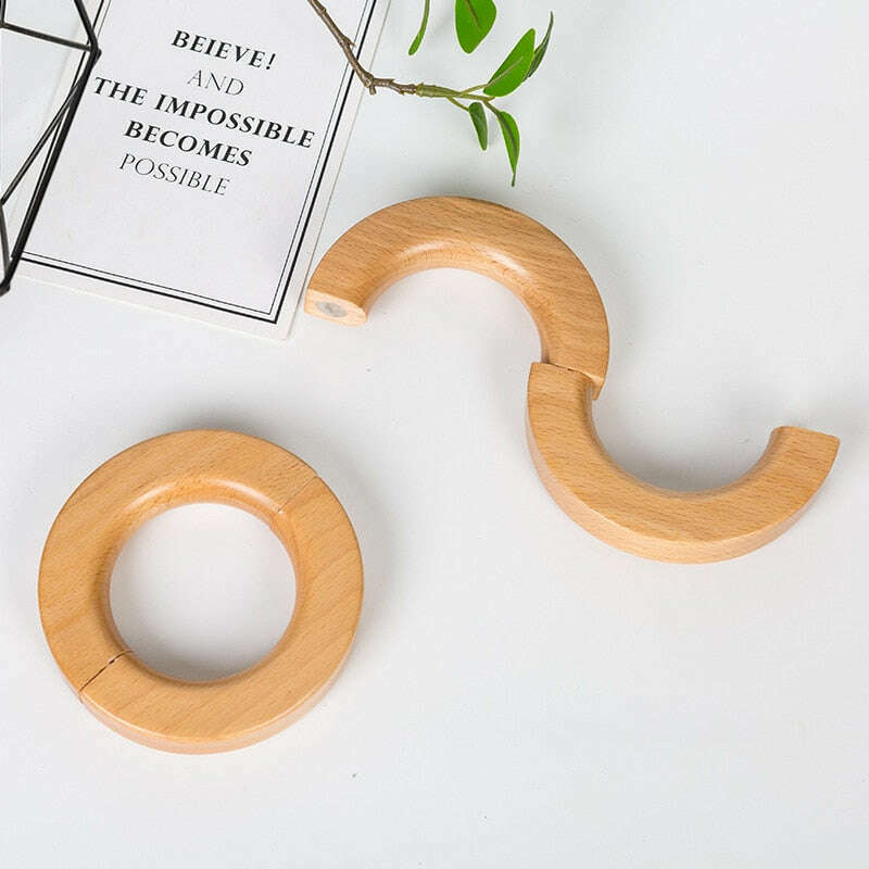 Curtain Magnetic Wood Round Ring Tieback