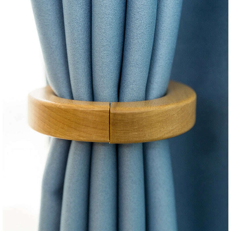 Curtain Magnetic Wood Round Ring Tieback