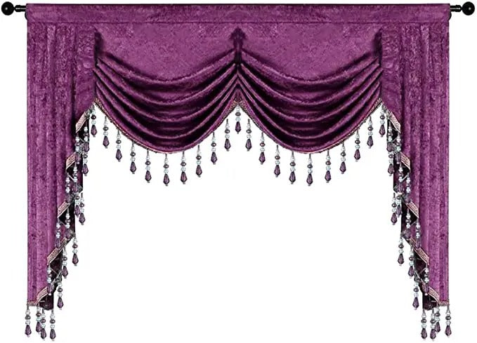 Mila Classic Plain Velvet Valance - Purple