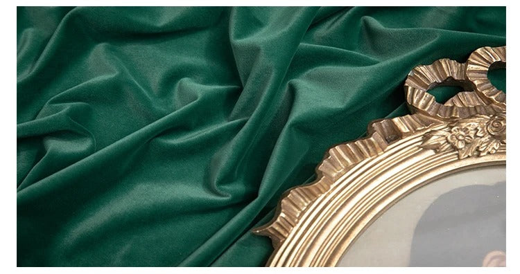 Mila Modern Luxury Plush Plain Velvet Curtains - Dark Green