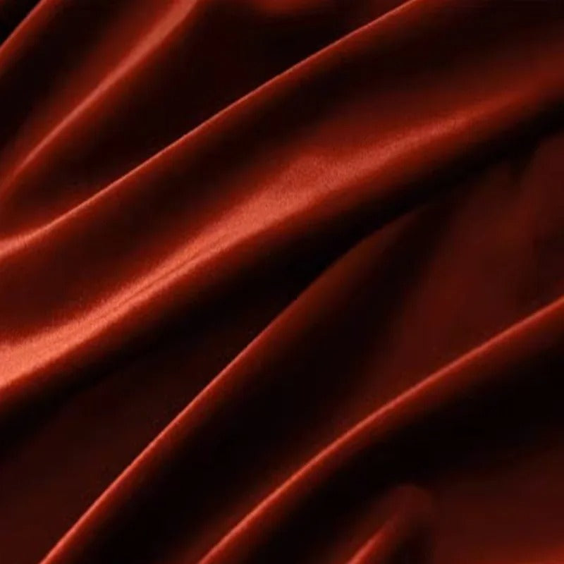 Rémy Luxury European Pompom Lace Velvet Curtains - Dark Red