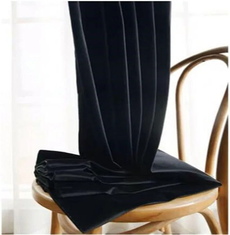 Brittany Velvet Plain Curtains - Black