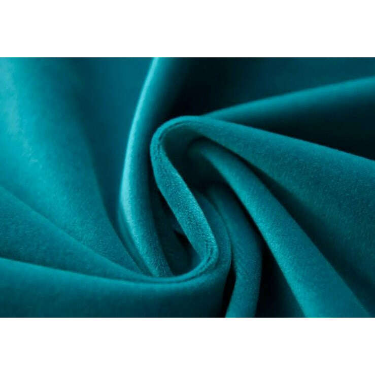 Ethan Luxury Plush Velvet Curtain with Pompom Lace - Teal