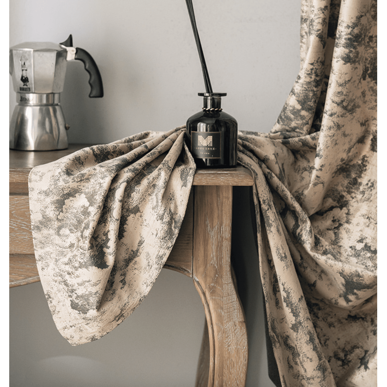 Ethan Modern Luxury Velvet Textured Curtains - Beige