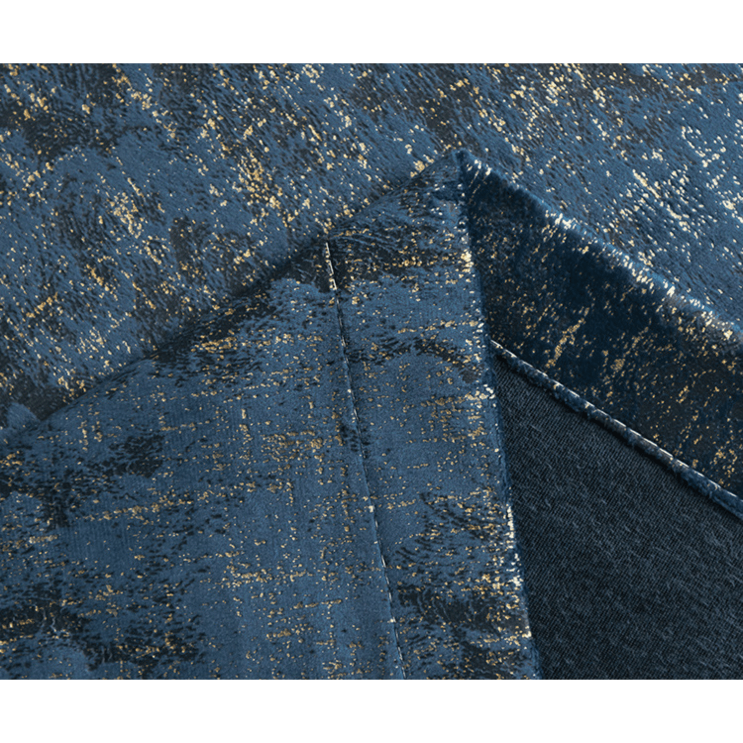 Ethan Modern Luxury Velvet Textured Curtains - Blue