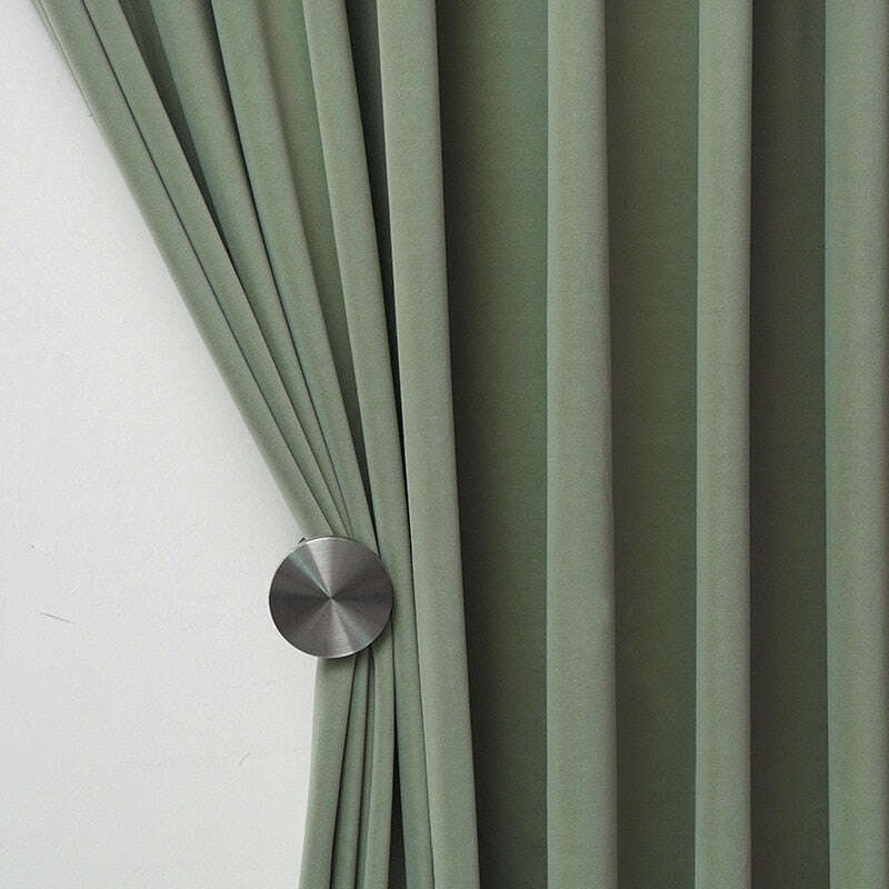 Jason Luxury Plush Velvet Curtains - Cream Green