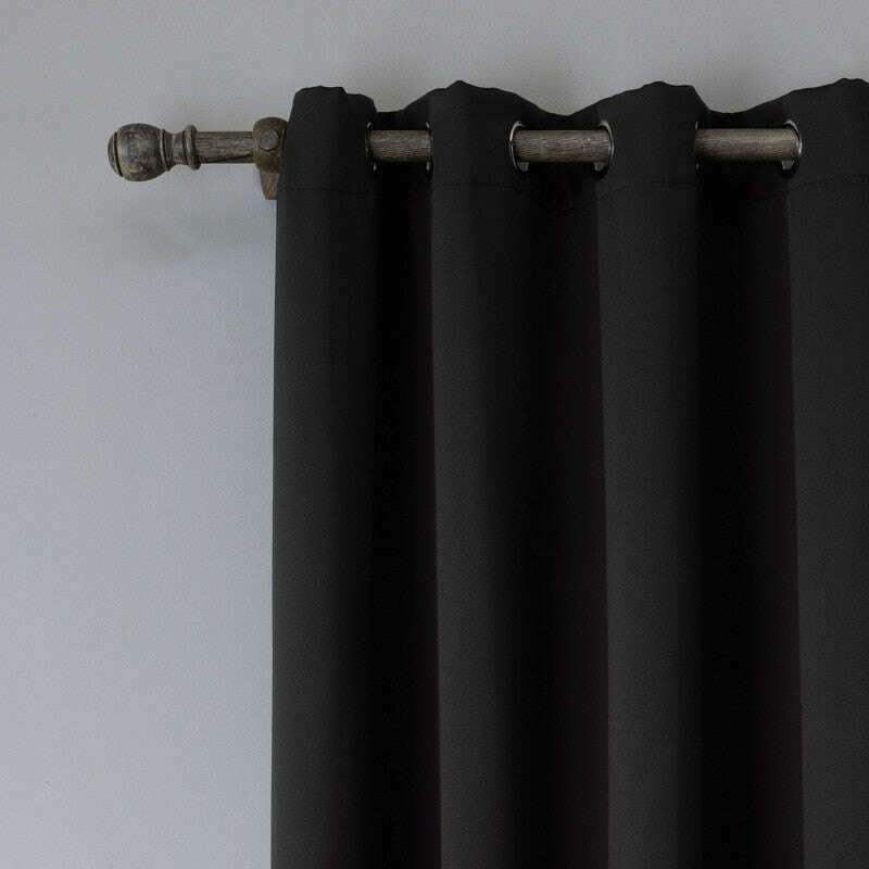 Jason Modern Plain Blackout Curtains - Black