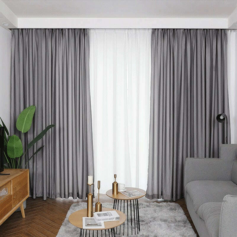 Jason Plain Crushed Sheer Curtain - Dark Gray