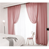Jason Plain Velvet Sheer Curtain - Deep Pink