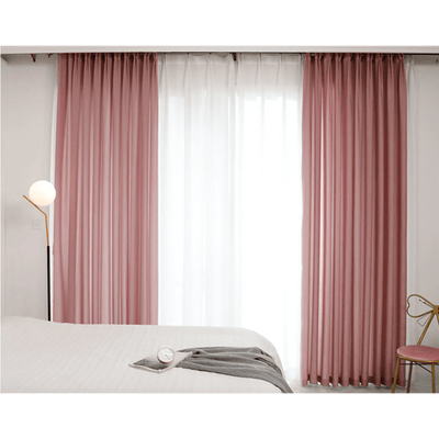 Jason Plain Velvet Sheer Curtain - Deep Pink