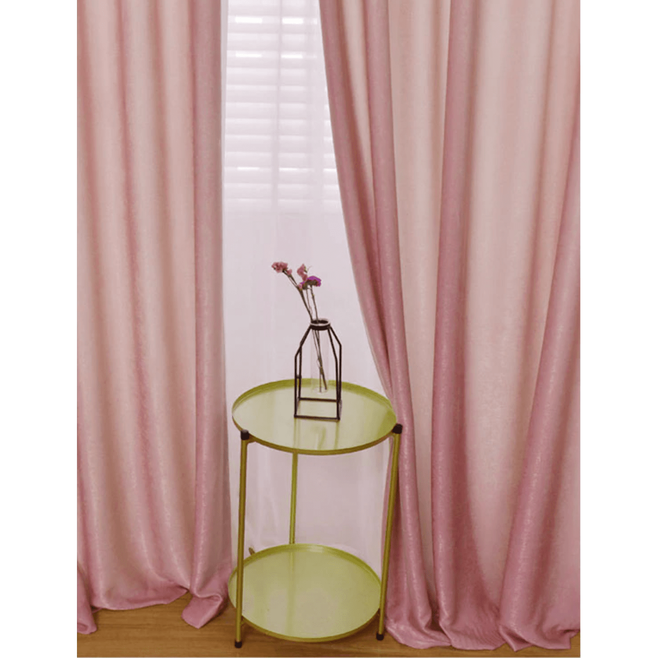 Jason Plain Crushed Sheer Curtain - Deep Pink