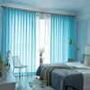 Jason Plain Velvet Sheer Curtain - Light Blue