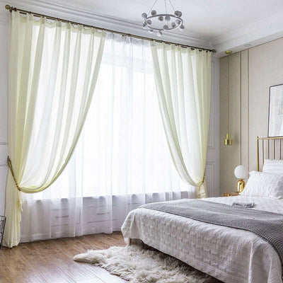 Jason Plain Velvet Sheer Curtain - Yellow