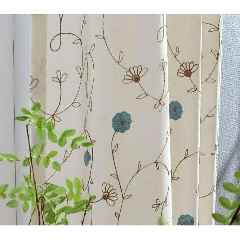 Jason Vine Embroidered Cotton Curtains