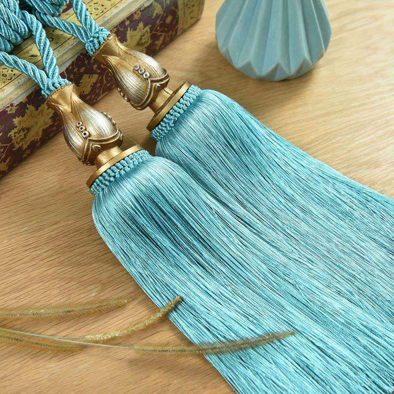 Kara Metal and Bead Tassel Curtain Tieback