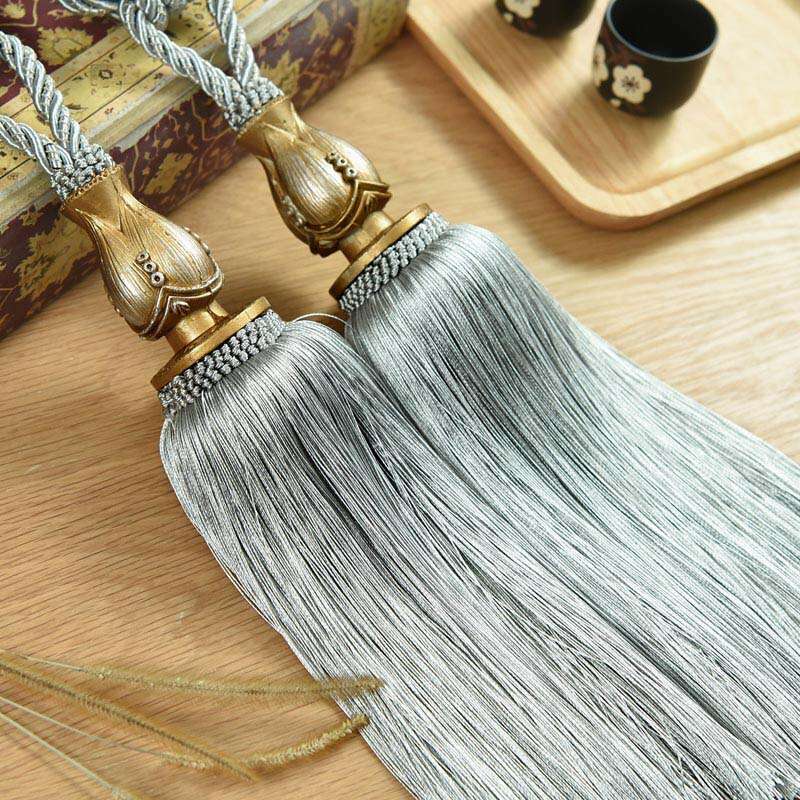 Kara Metal and Bead Tassel Curtain Tieback