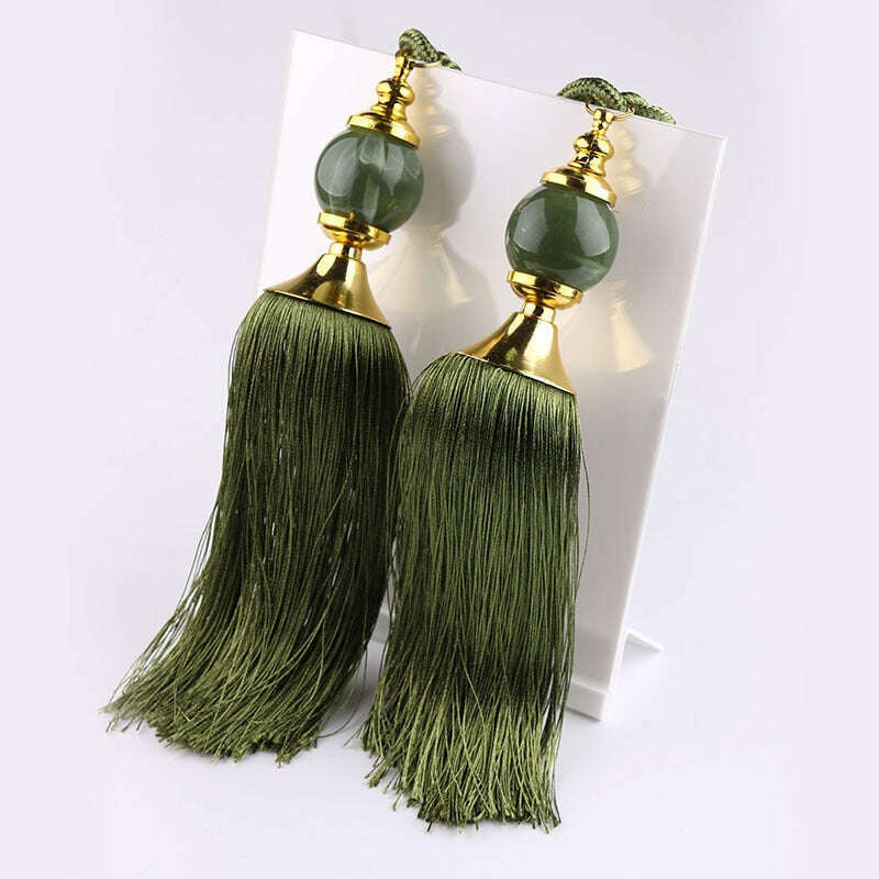 Kara Poly-Jade Ball Tassel Curtain Tieback