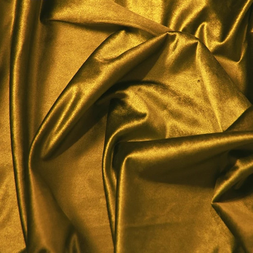 Mila Luxury Plain Italian Velvet Curtain - Gold