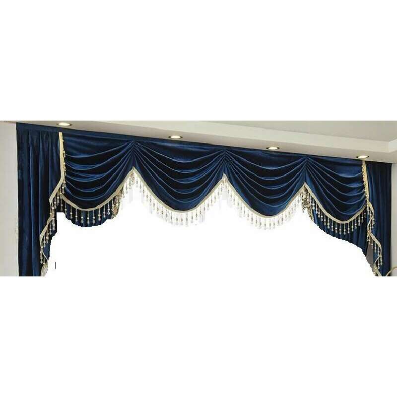 Mila Classic Plain Velvet Valance - Dark Blue