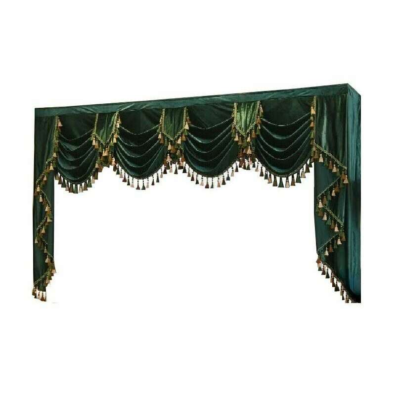 Mila Classic Plain Velvet Valance - Sacramento Green