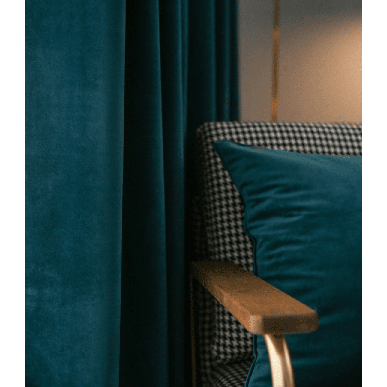 Mila Luxury Blackout Velvet Curtain - Deep Teal Green