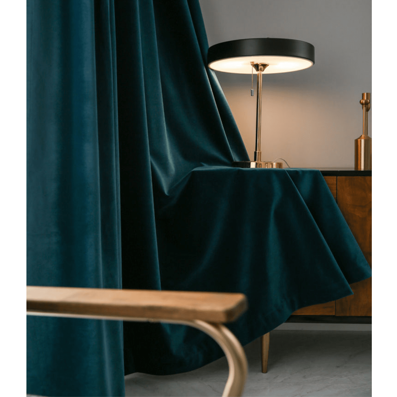 Mila Luxury Blackout Velvet Curtain - Deep Teal Green