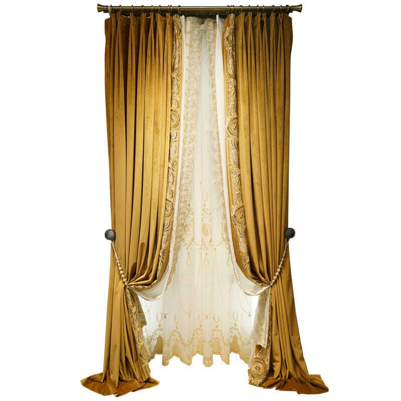 Mila Luxury Designer Velvet  Golden Chrome Curtain